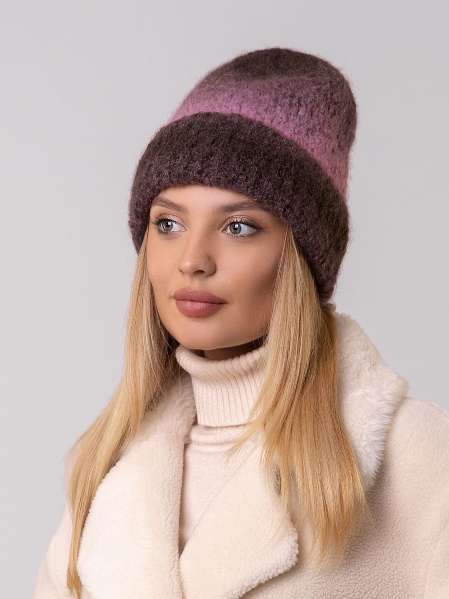 Фрея шапка альпака розово-коричневый