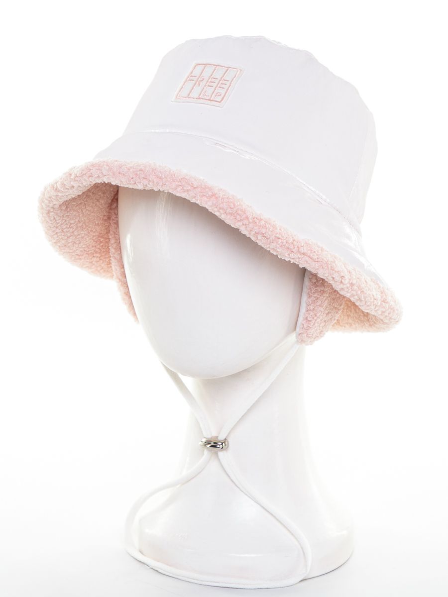 Кира FREE шеврон шляпка с ушками плащ. метал. синтепон на тр.п. молочный+барашек фламинго р.50-51