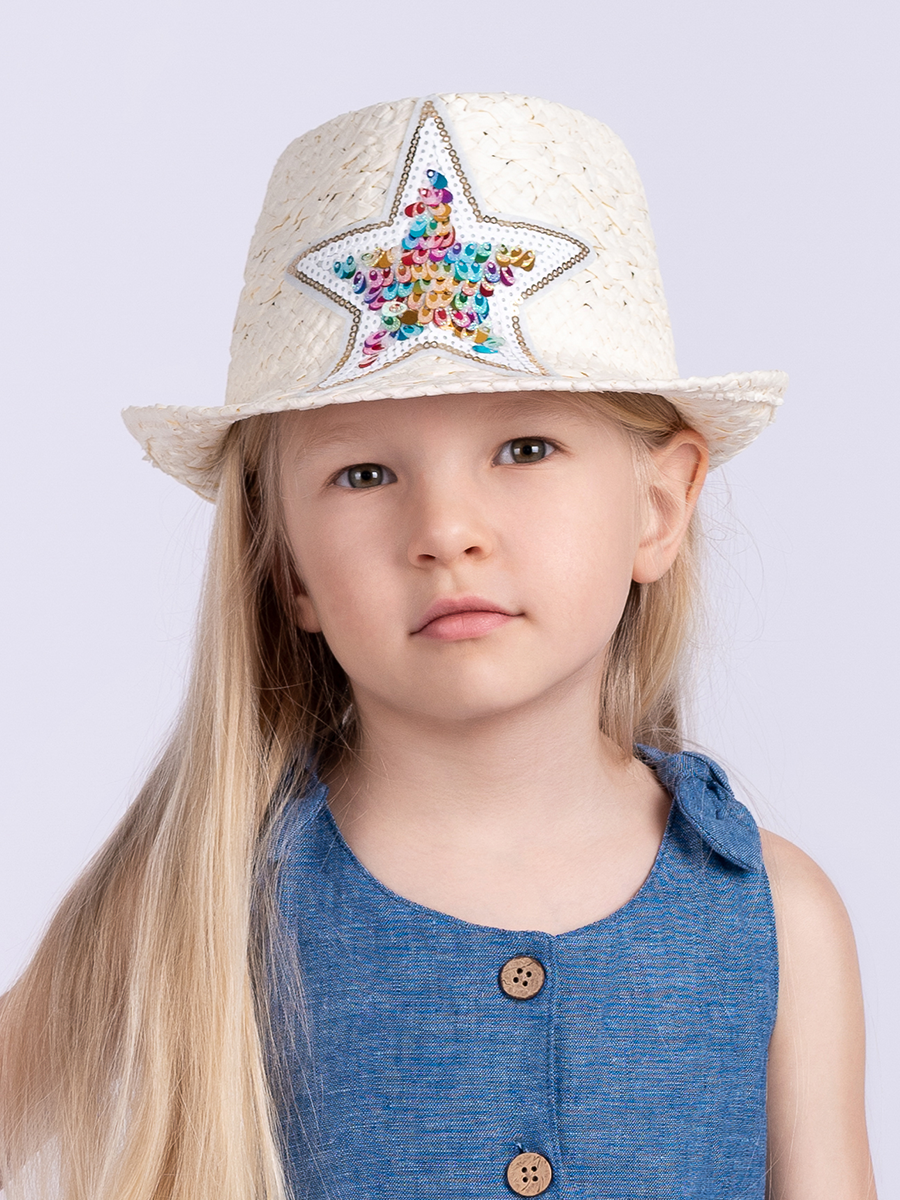 Кайли звезда радуга шляпа федора солома молочный р-р 52-53