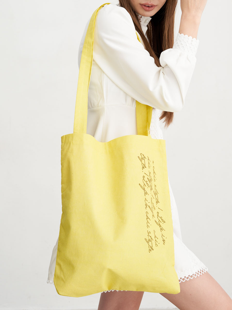 Стиль LP сумка - шоппер лен желтый