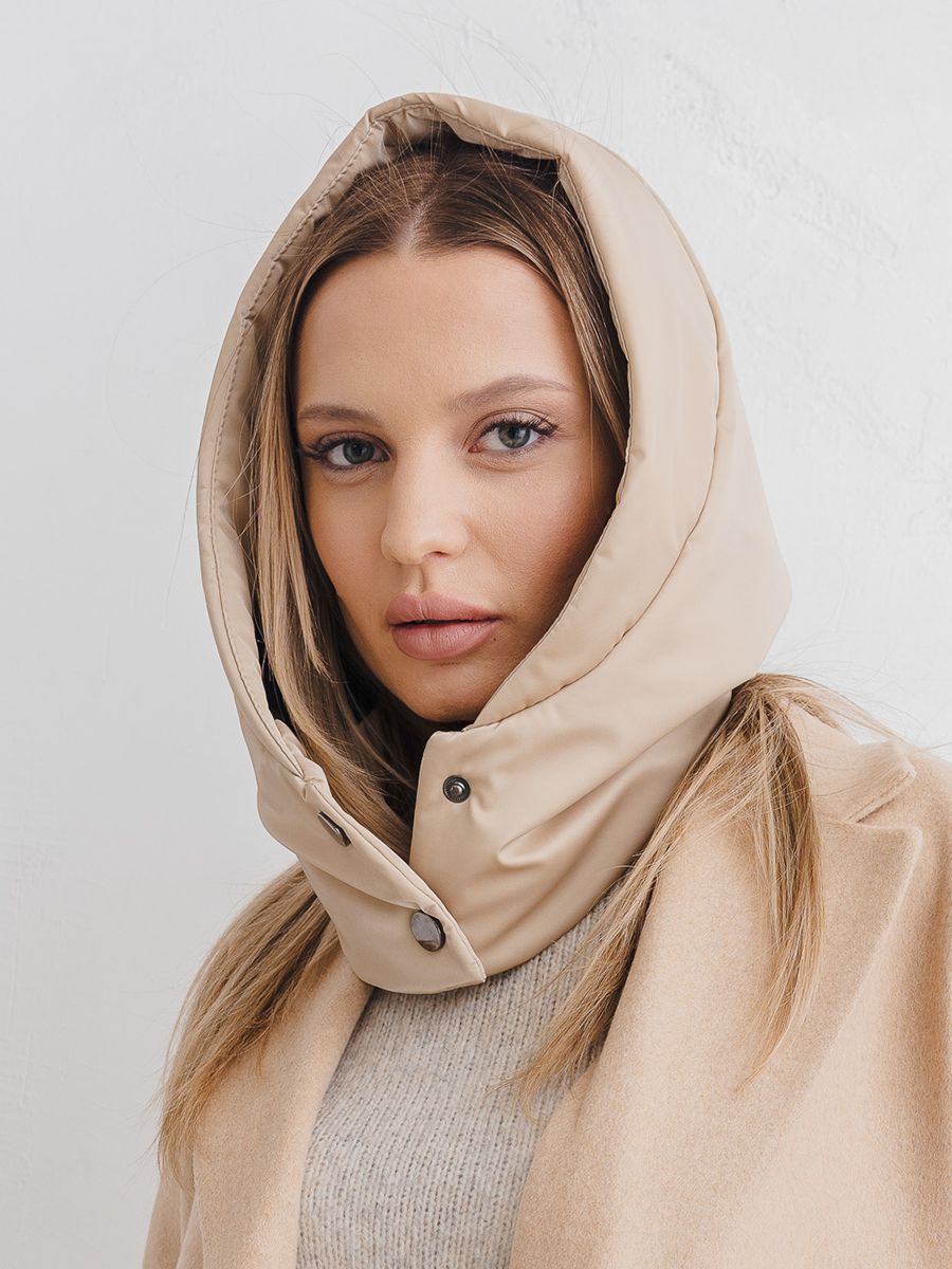 Тэрри капюшон плащевка шик на тр.п. бежевый