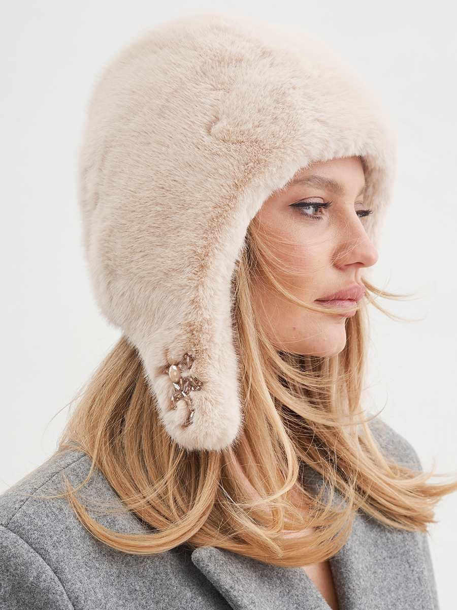 Лулу Саламандра брошь шлем экомех ласка на фл.п. слоновая кость