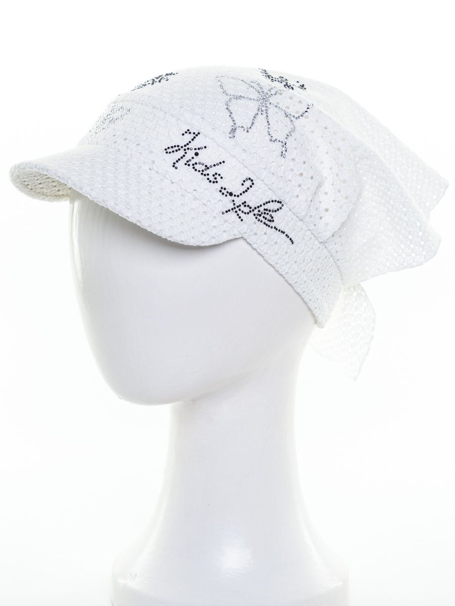 Соня мотыльки косынка с козырьком лен шитье белый р-р 46-47