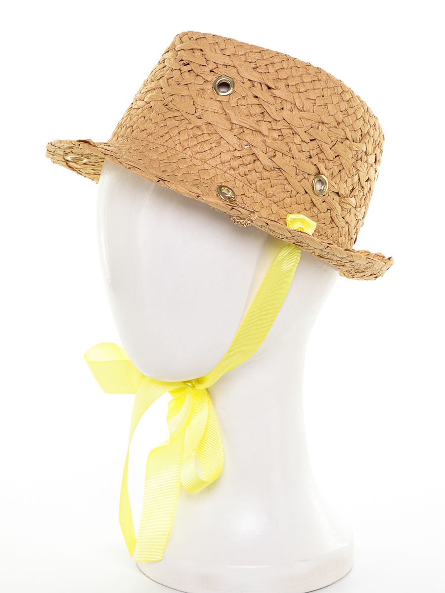 Кайли люверсы шляпа федора солома бежевый р-р 52-53