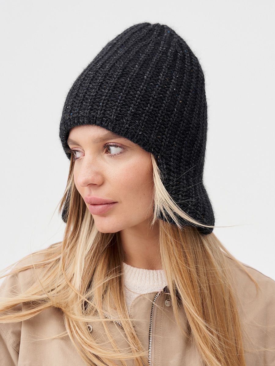 Агава ушанка енот черный твид