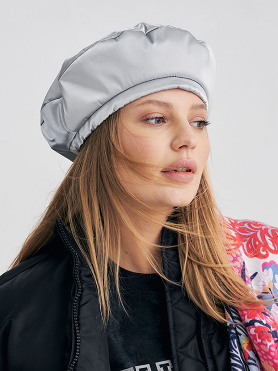 Эмили берет плащевка на тр.п. серебро