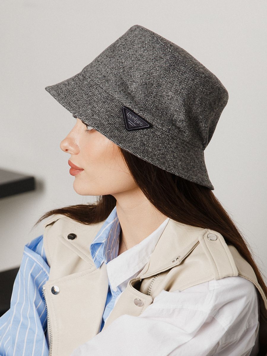 Лика LevelPro шеврон мини панама твид елка на тр.п. серый темный