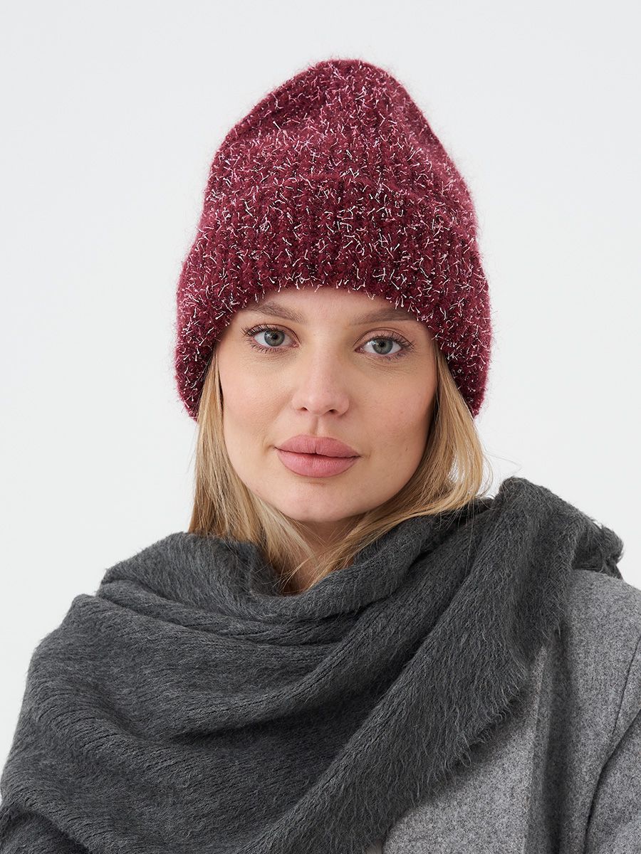 Альмира шапка метелица бордовый