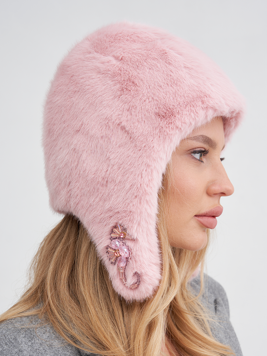 Лулу Морской конек брошь шлем экомех ласка на фл.п. розовый