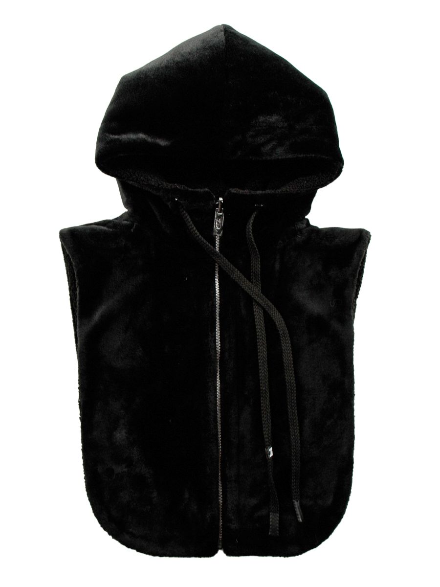 Саша двусторонний капюшон экомех пума черный + трикотаж барашек черный