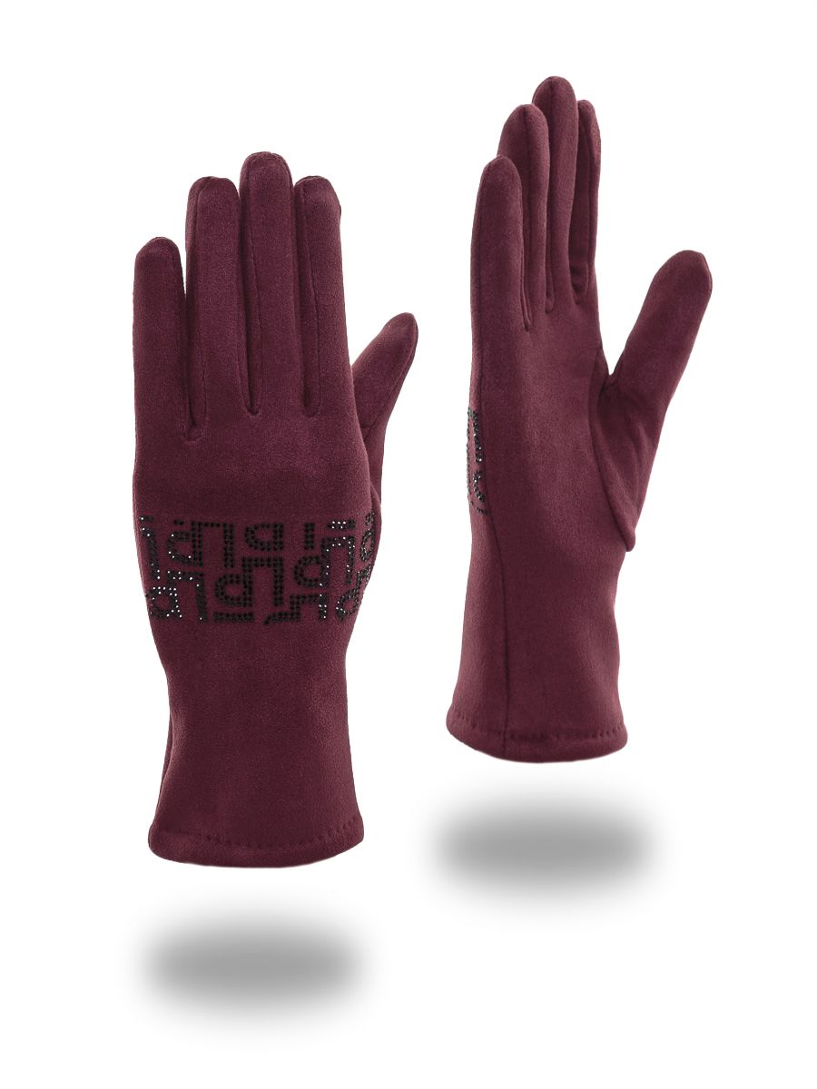 Аппликация LP перчатки короткие трикотаж утепленный брусничный