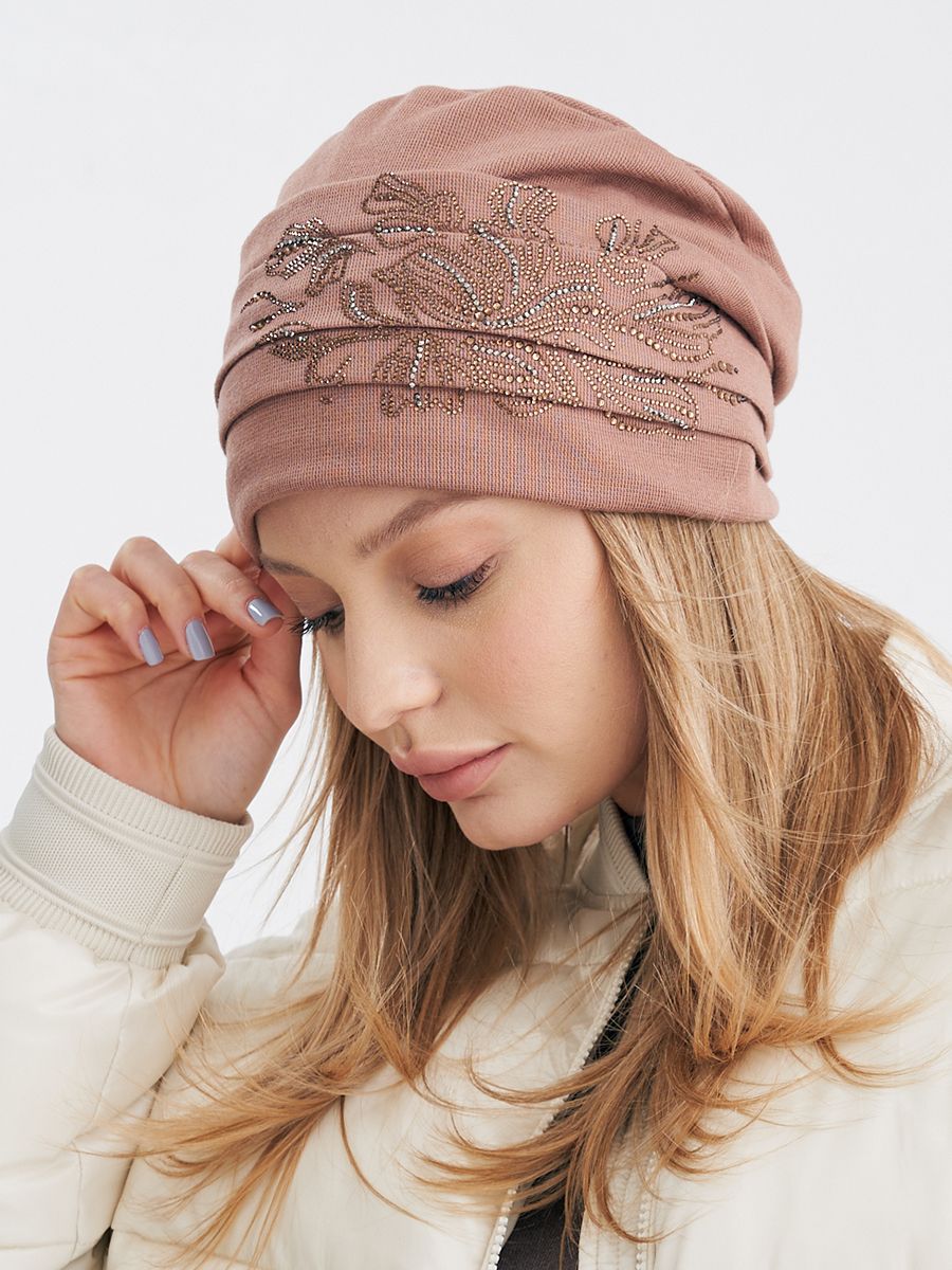 Офелия шапка 012 трикотаж К1 на тр.п. бежевый