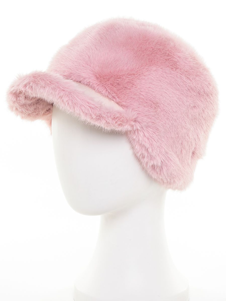 Кристи LevelPro бирка кубанка с козырьком экомех ласка на фл.п. розовый + эколак молочный - не исп.