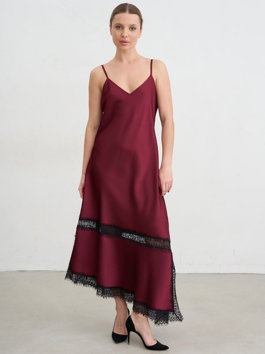 Ариэль 2 сарафан атлас бордовый р-р 48-50