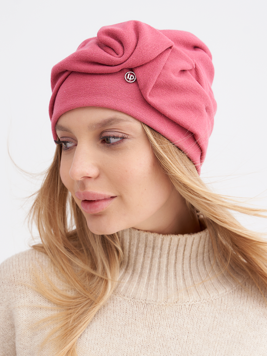 Юлиана лого шапка 028 трикотаж К1 на фл.п. ягодный светлый