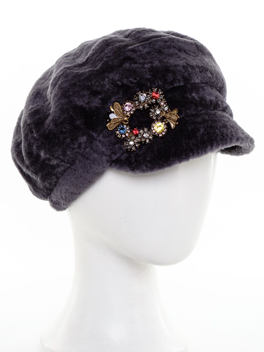 Ева кепка астраган на фл.п. пепельный