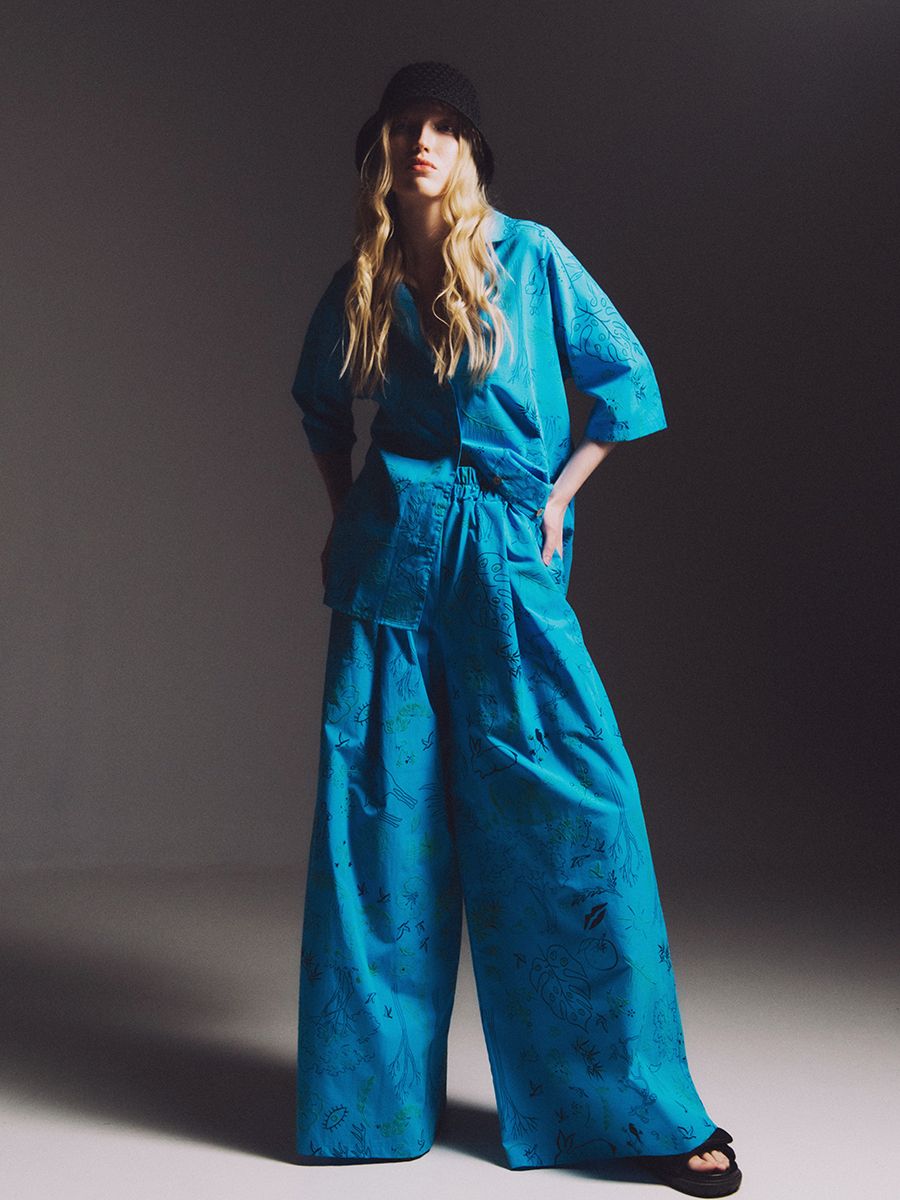 Бали комплект рубашка + брюки хлопок Прованс голубой р-р L