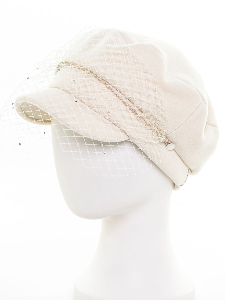 Клэр вуаль кепка кашемир на тр.п. молочный