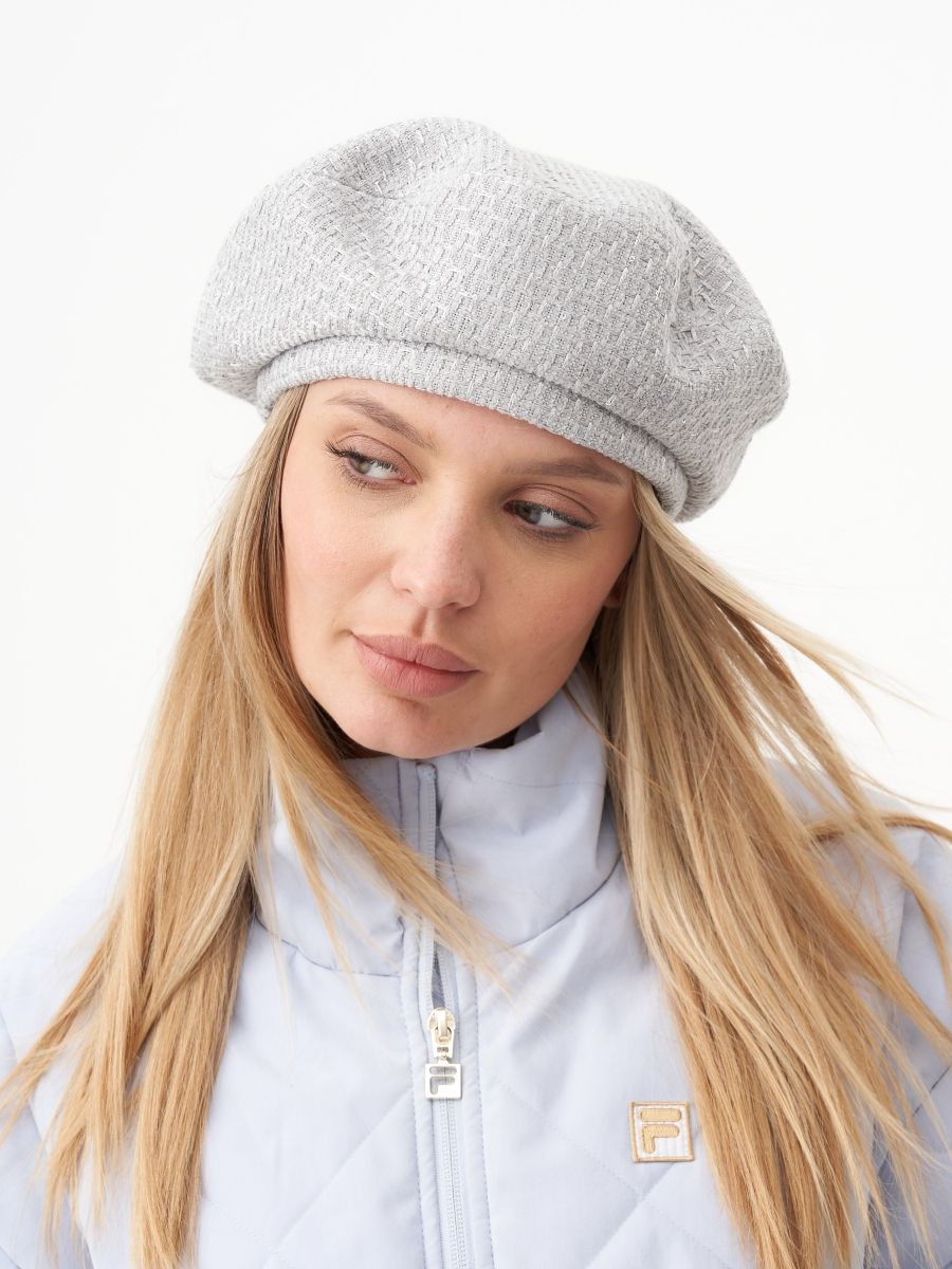 Эмили берет ткань Шанель пайетки на тр.п. серый