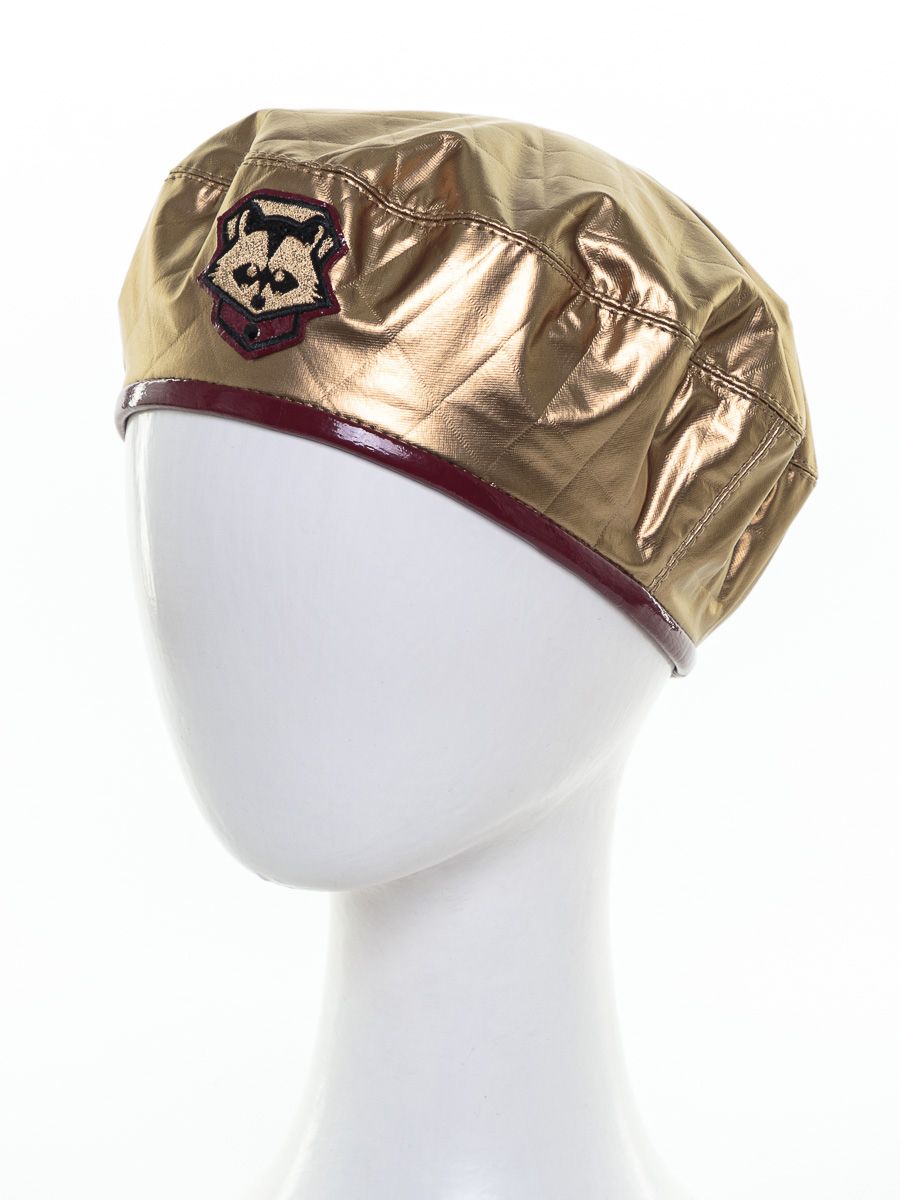 Диор шеврон енот VIP берет термостежка на тр.п. золото + эколак вишневый р-р 52-53