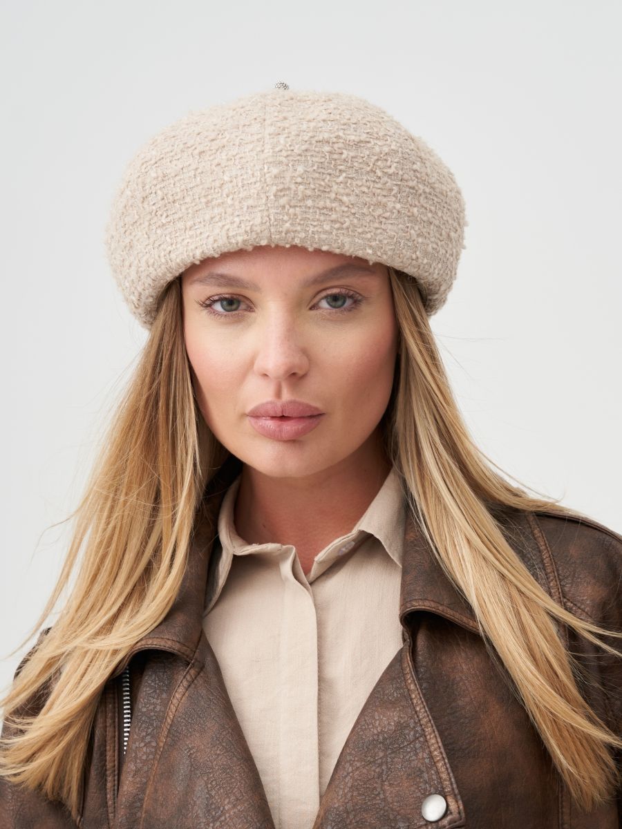 Даяна берет ткань Шанель букле на фл.п. бежевый