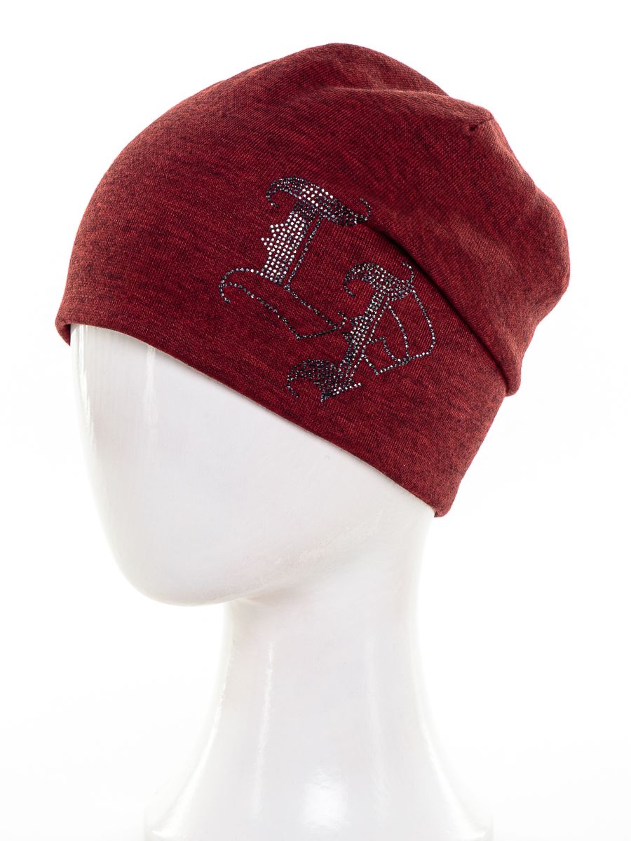 LP Готика шапка 004 трикотаж К3 на тр.п. красный меланж