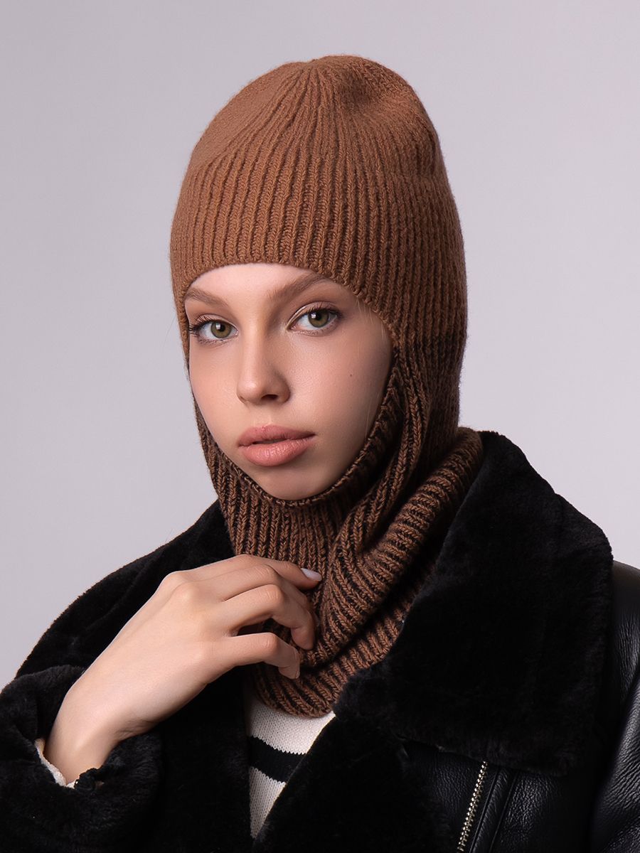 Венеция балаклава вязка кашемир карамельный + черный