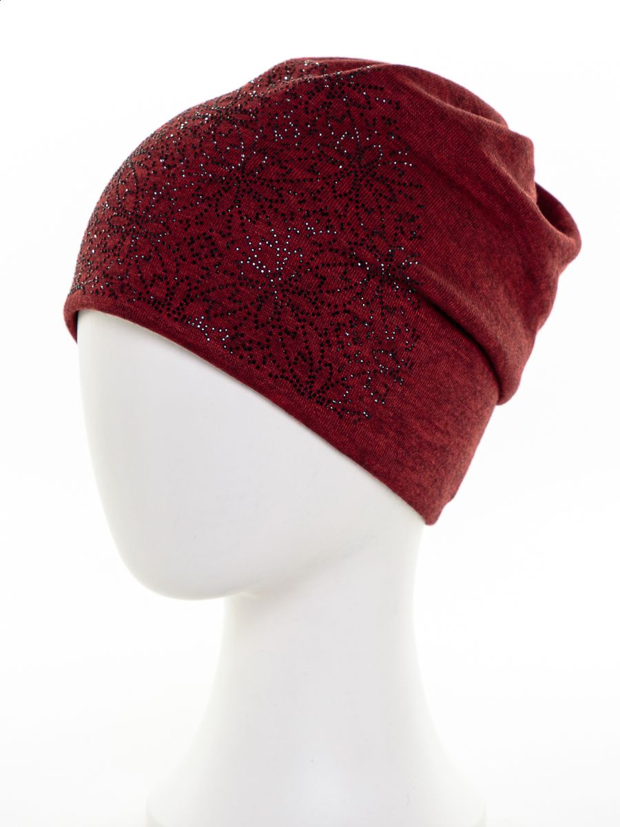 Новелла шапка 011 трикотаж К3 на тр.п. красный меланж