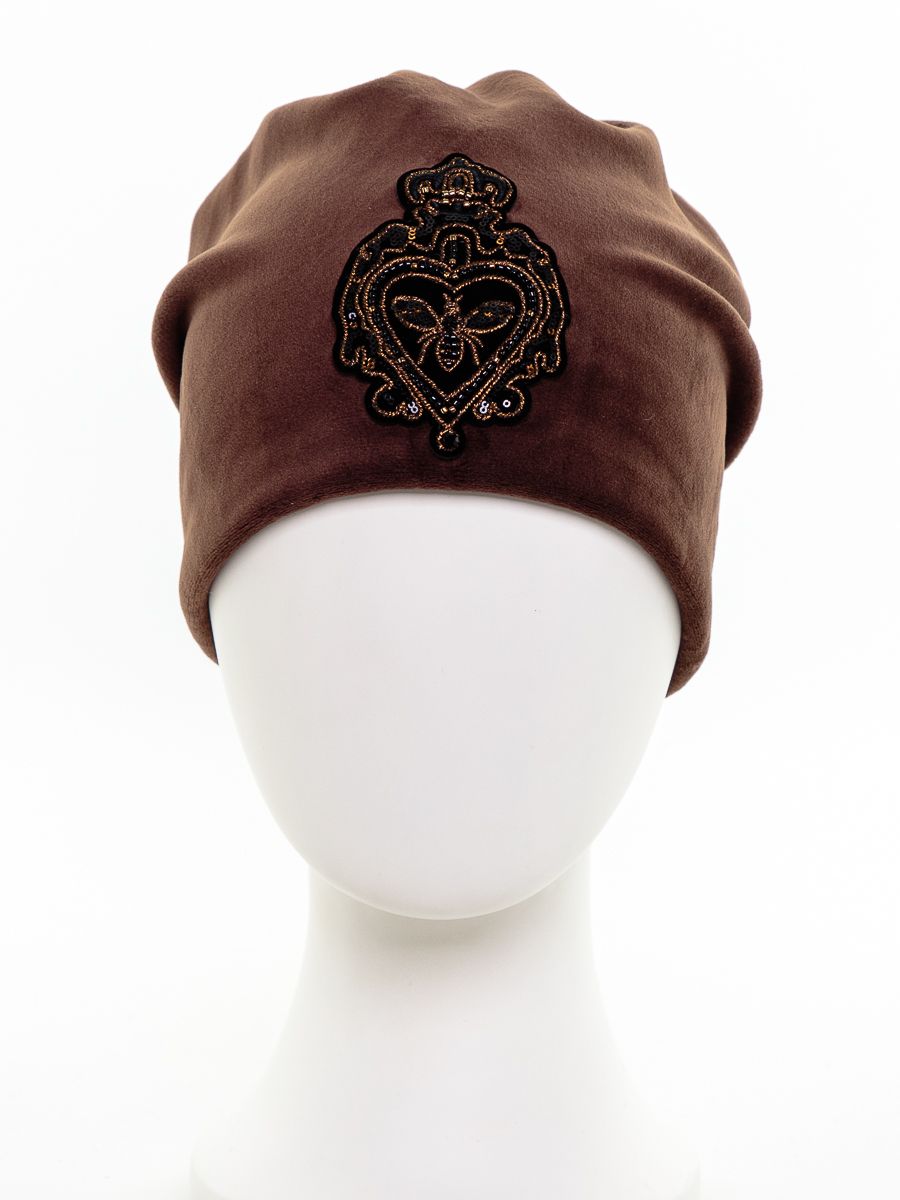 Шеврон Севиль шапка 020/1 велюр на фл.п. коричневый