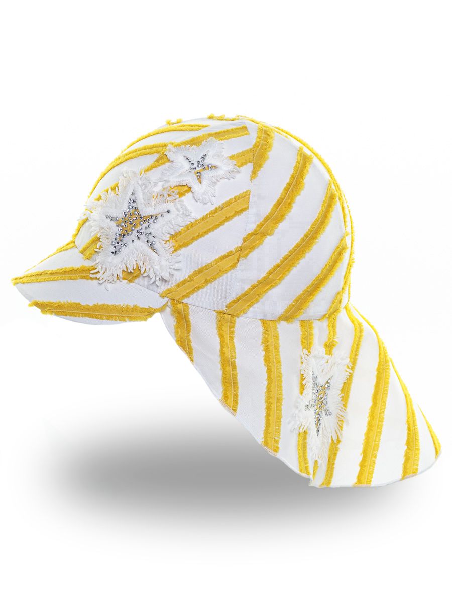 Руслана морские звездочки шапочка с козырьком хлопок диагональ желтый р-р 46-47