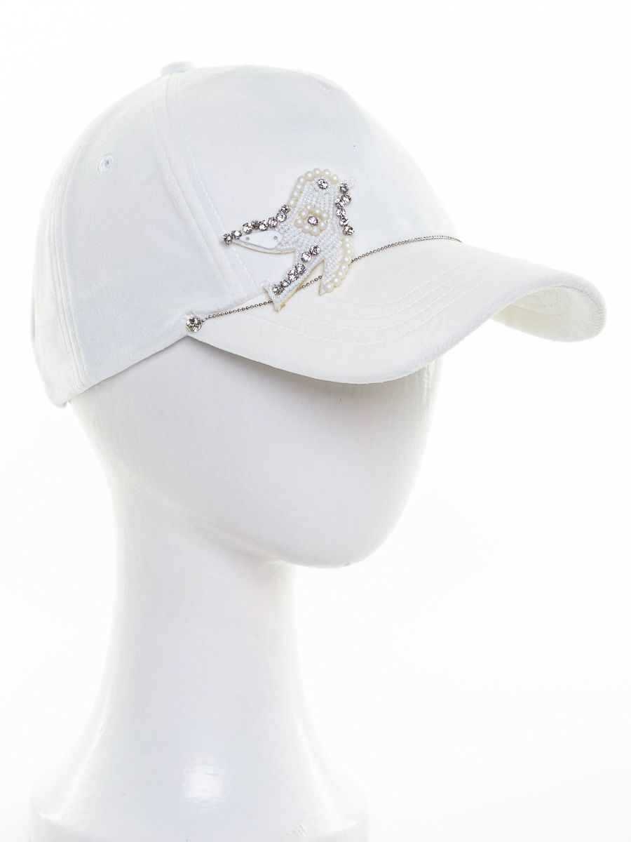 Шеврон птица бейсболка велюр молочный р-р 53-54