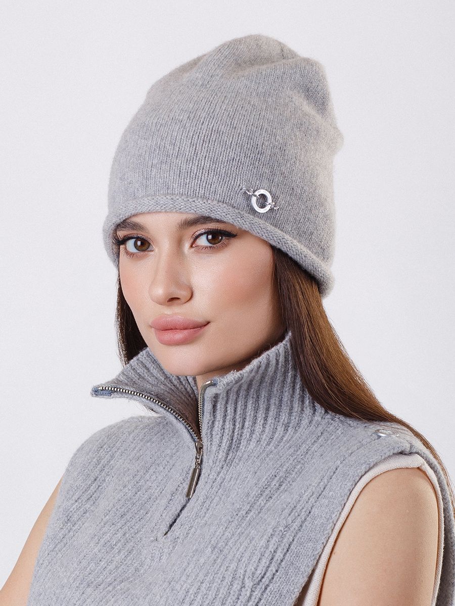 Флоренция шапка вязка кашемир черный