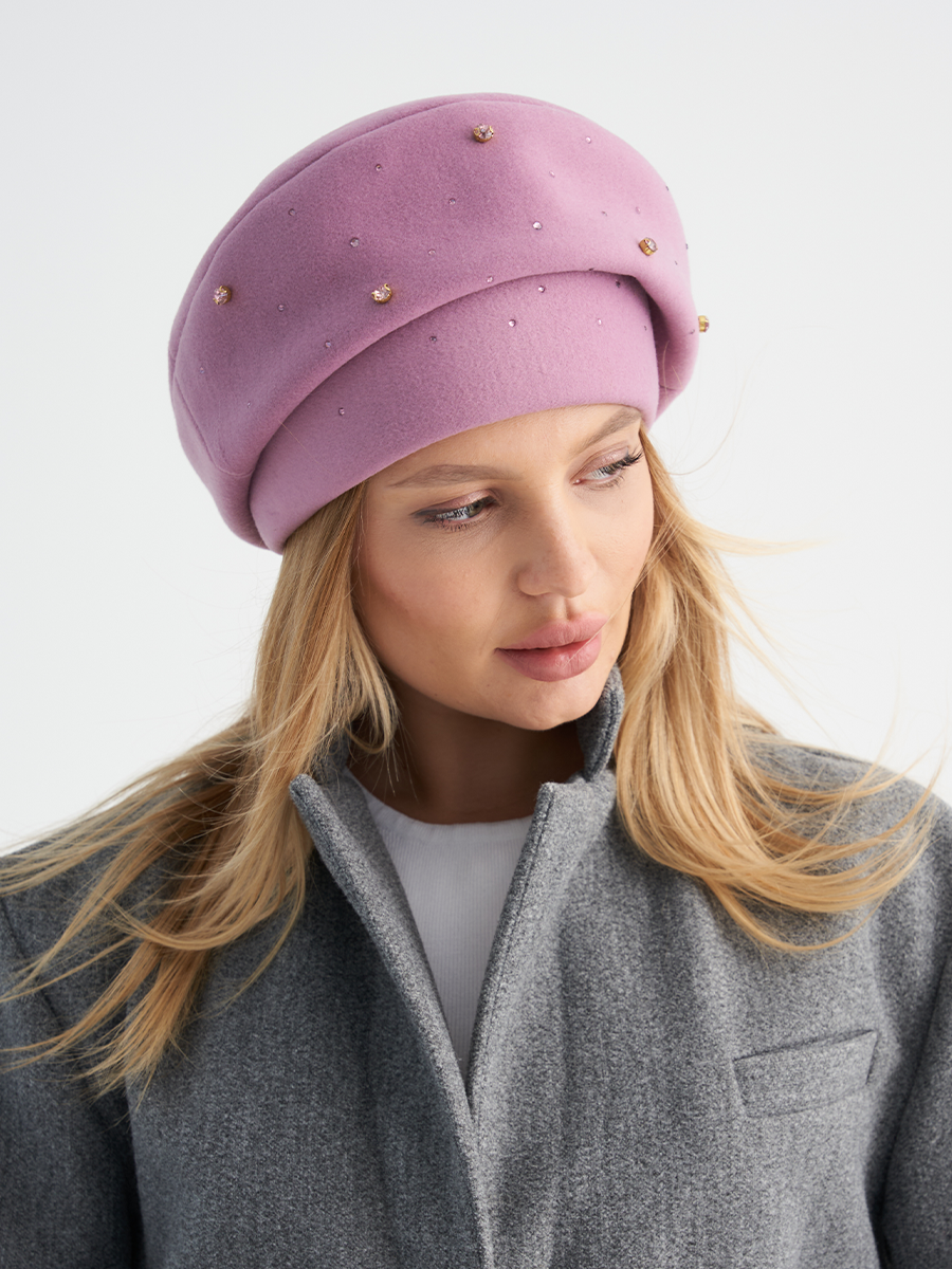 Кора берет кашемир на фл.п. сиреневый светлый