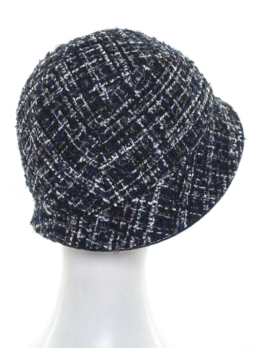 Глория панама ткань букле клетка на фл.п. лазурный синий  + эколак синий