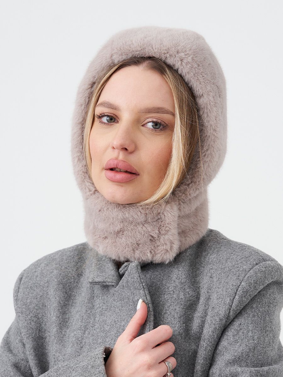 Инга шапка экомех Ласка на фл.п. пепельный