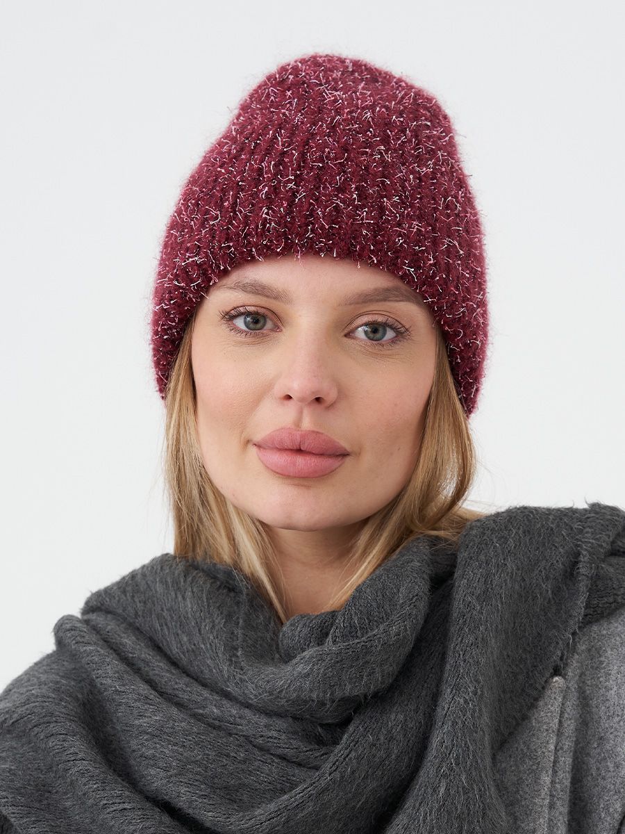 Сара шапка метелица бордовый