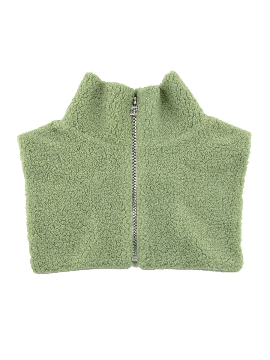 Зара kids воротник трикотаж барашек на фл.п. зеленый светлый р-р L