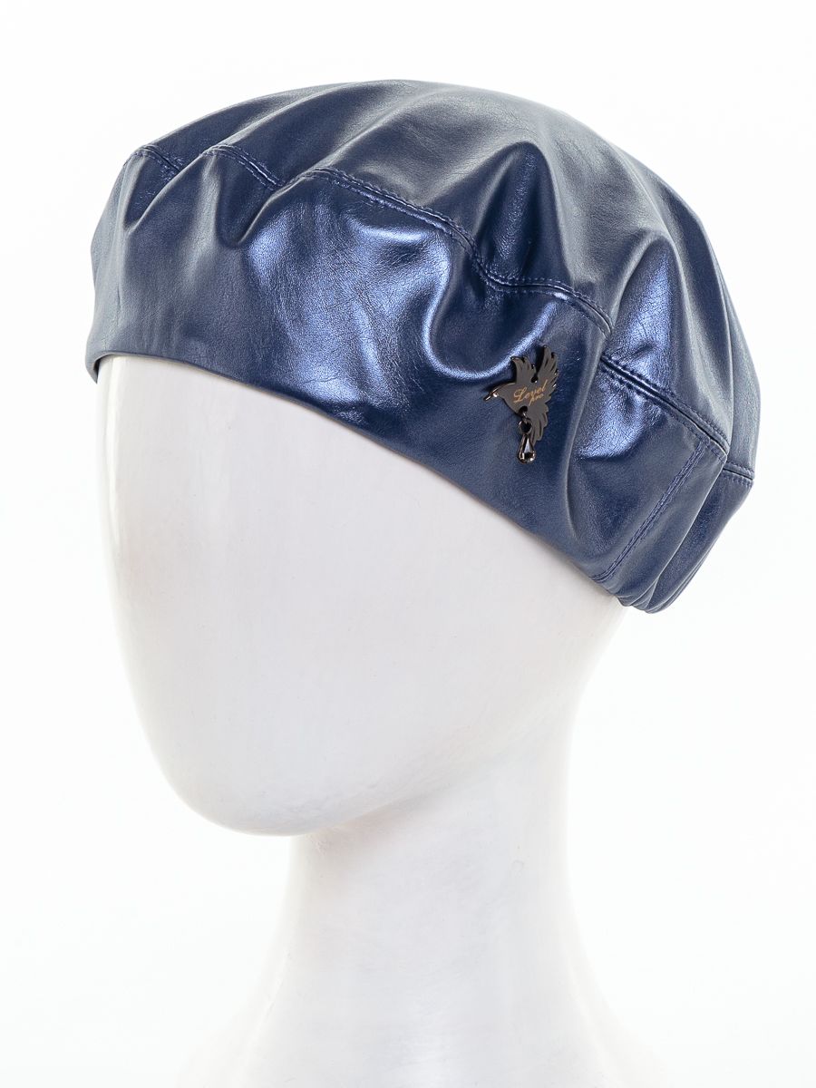 Зоя логотип птица LP берет экокожа на тр.п. голубой перламутр