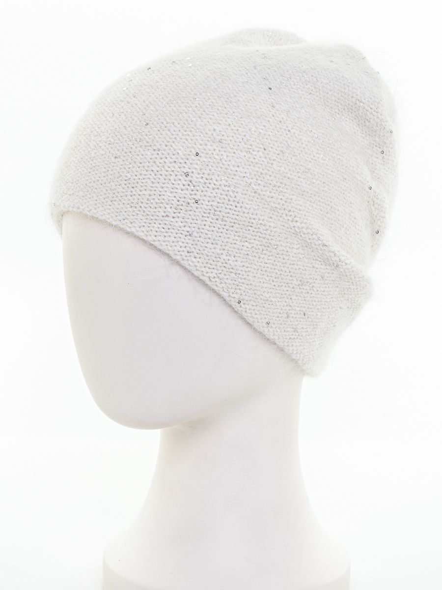 Виолета шапка вязка молочный