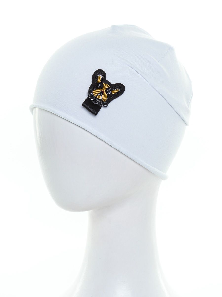 Шеврон бульдог шапочка Д1009 футер белый р-р 48-49