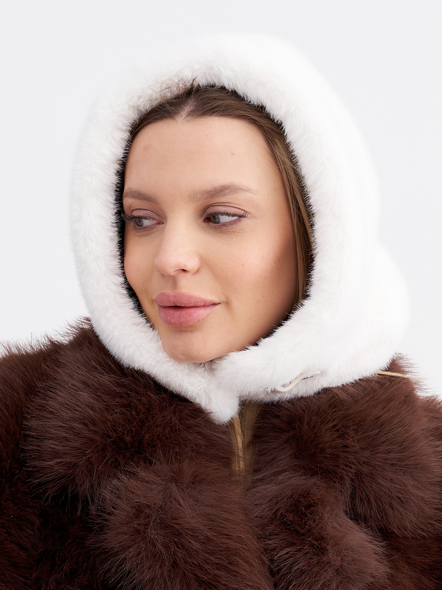 Амина капюшон экомех ласка на тр.п. белый жемчуг