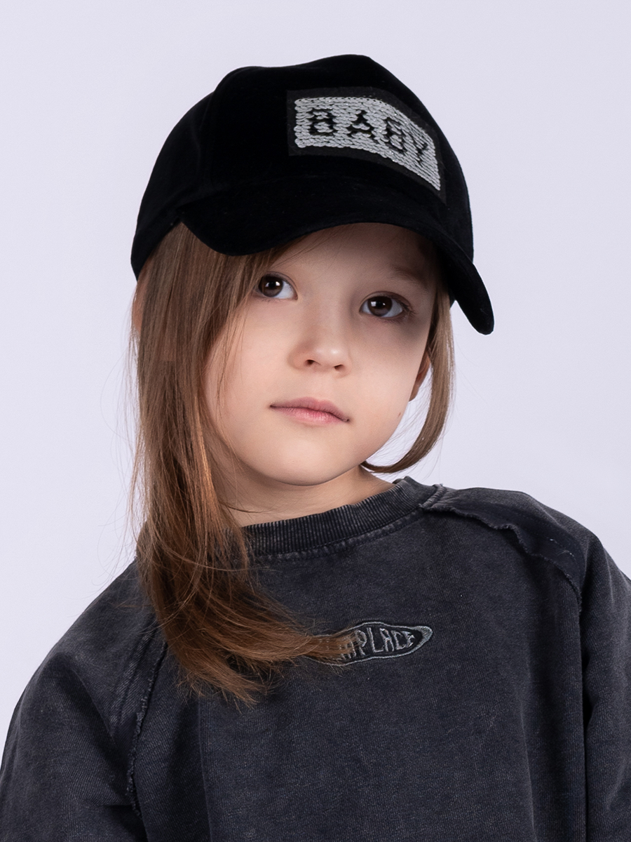 BABY бейсболка велюр черный р-р 53-54