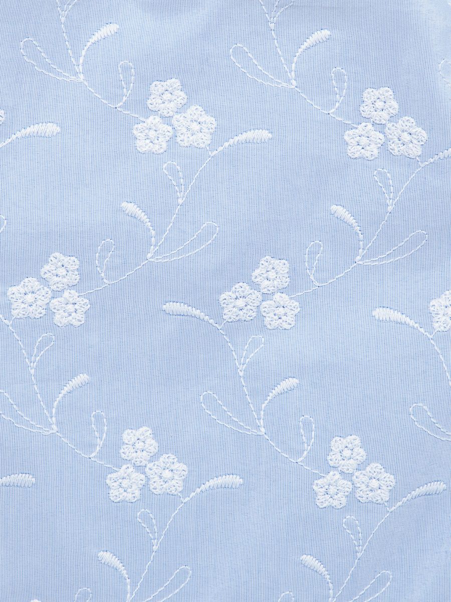 Лили шляпа хлопок Цветы вышивка голубой р-р 46-47