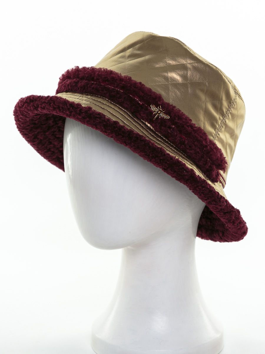 Эдита муха шляпка термостежка на фл.п. золото + экомех керли бордовый