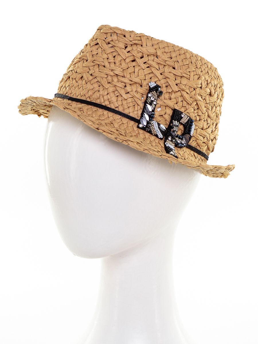 Кайли шеврон LP шляпа федора солома бежевый р-р 52-53