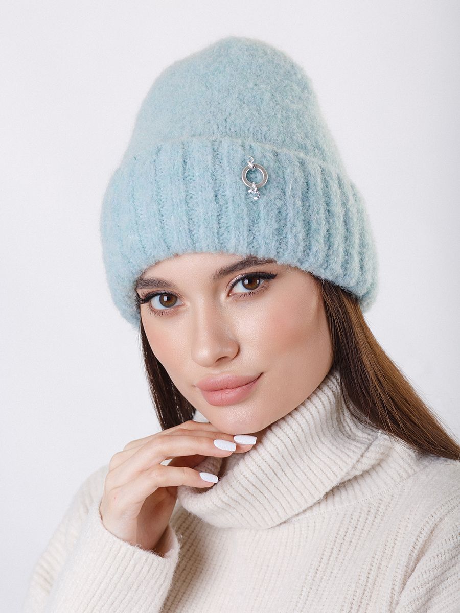 Вико шапка вязка букле голубой