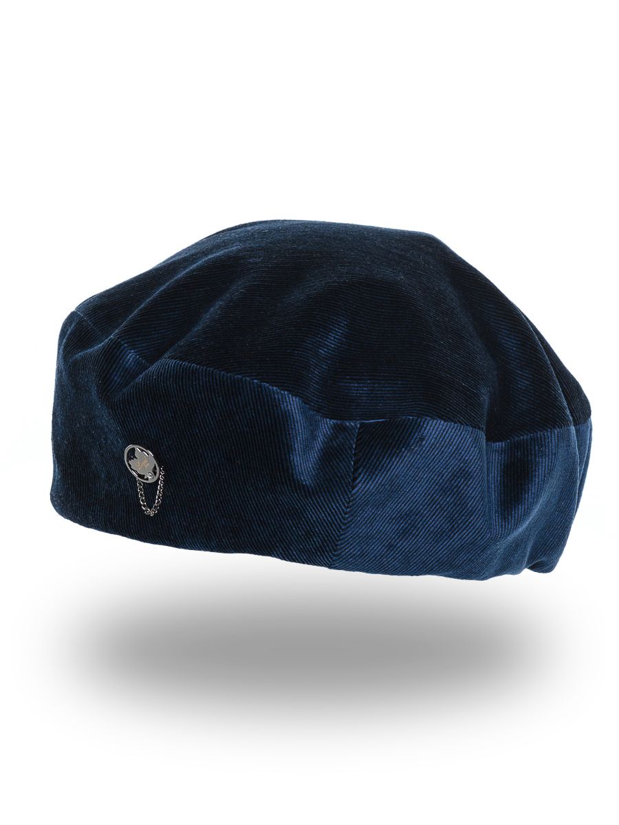 Ирэн листок LP берет велюр рубчик на тр.п. синий