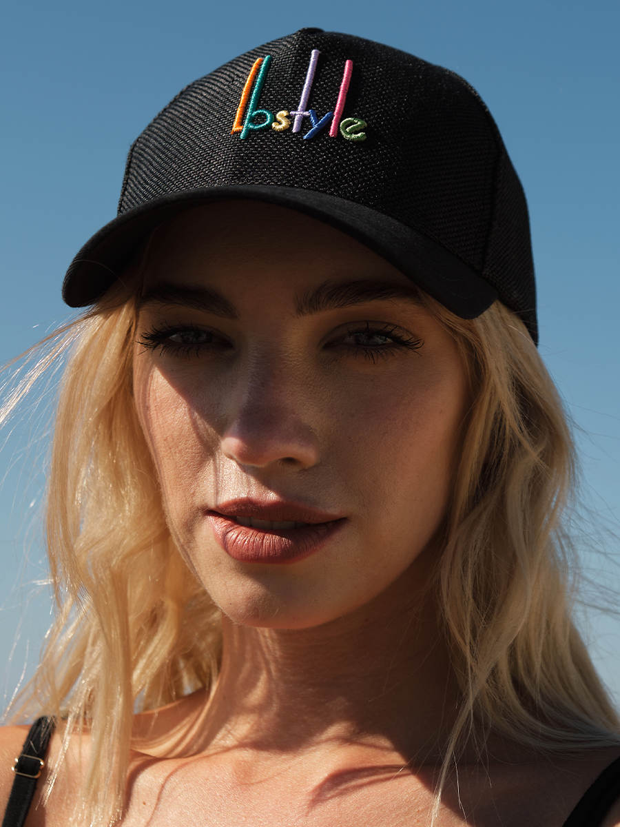 LP штрих бейсболка 009/У рогожка черный + cotton черный