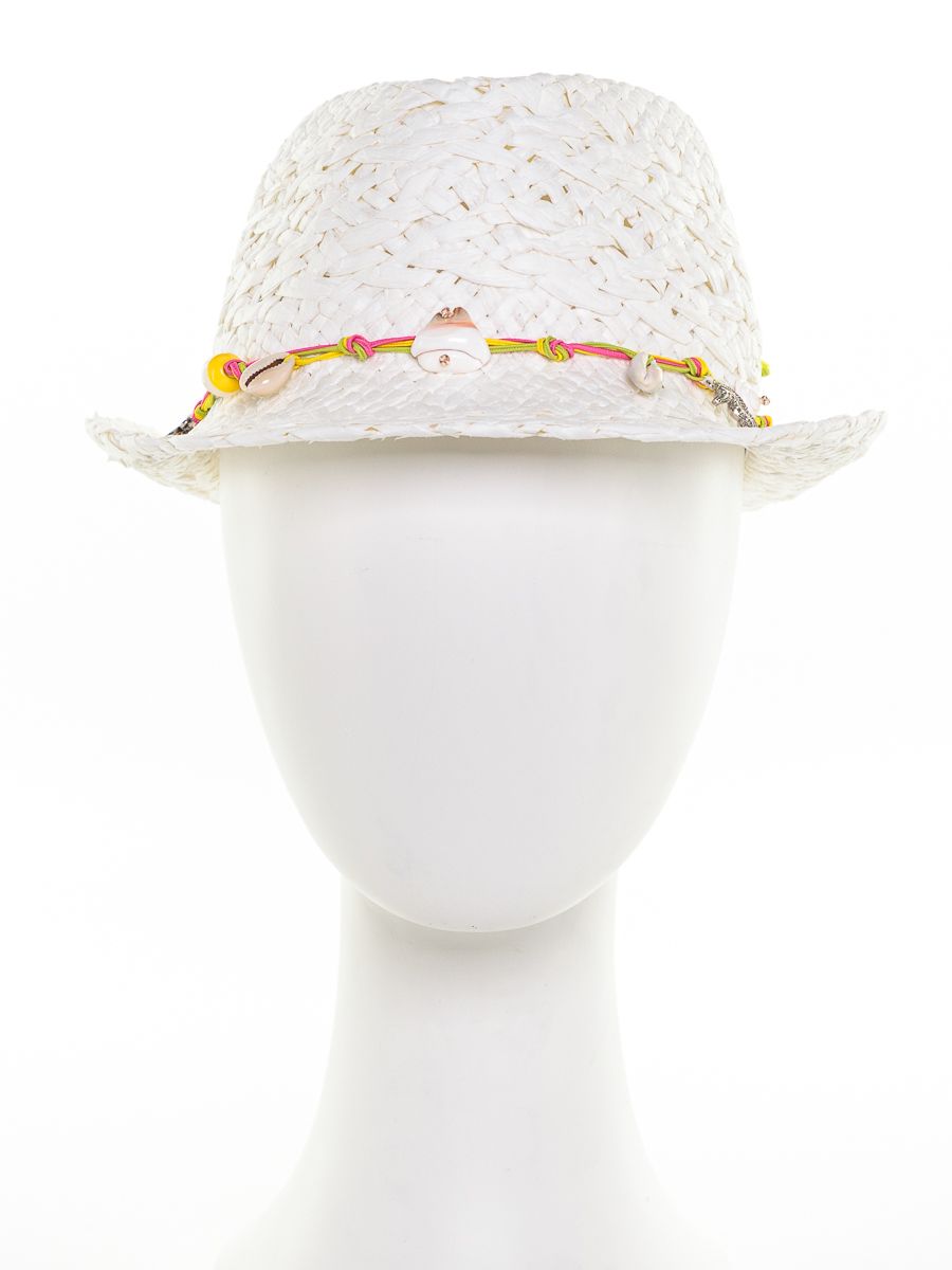 Кайли Ракушки шляпа федора солома молочный р-р 52-53