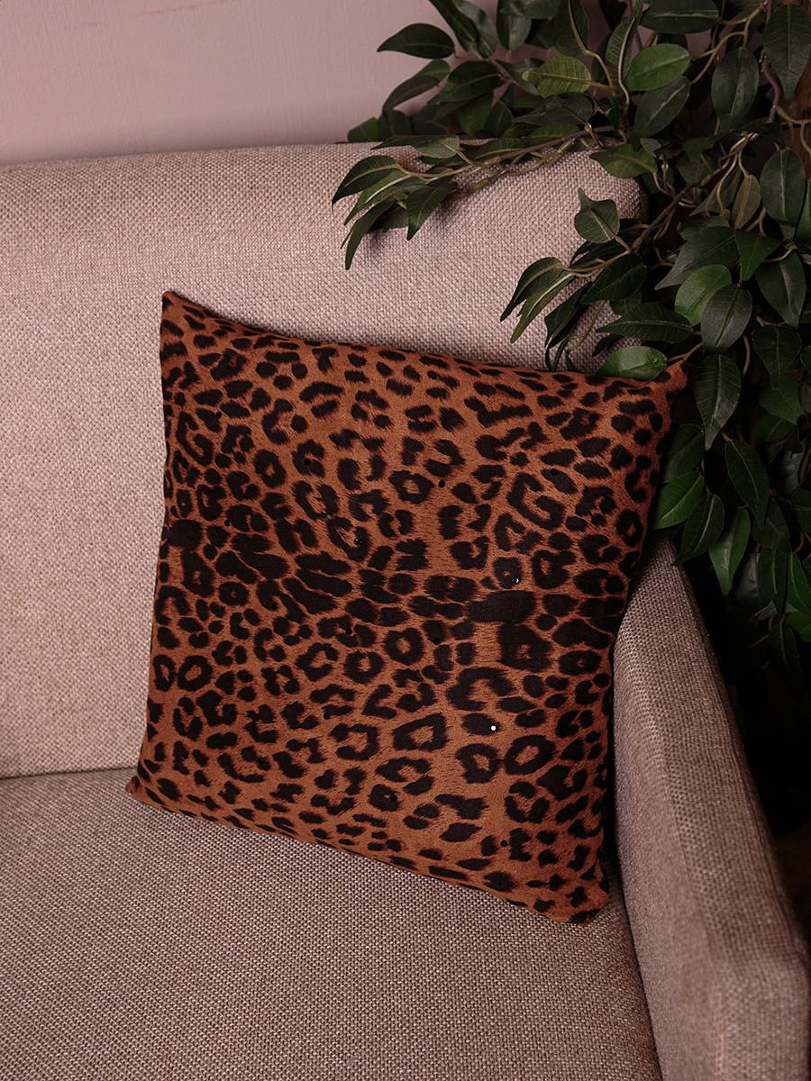 Россыпь подушка трикотаж леопард бронзовый